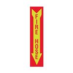 Luminescent Fire Hose Graphic Arrow Down Sign 4x18